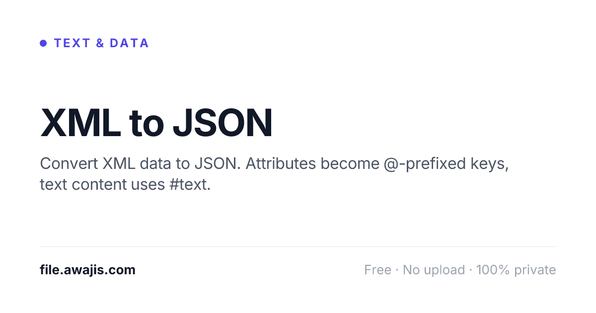 XML to JSON Converter — Free Online (Attributes Preserved)